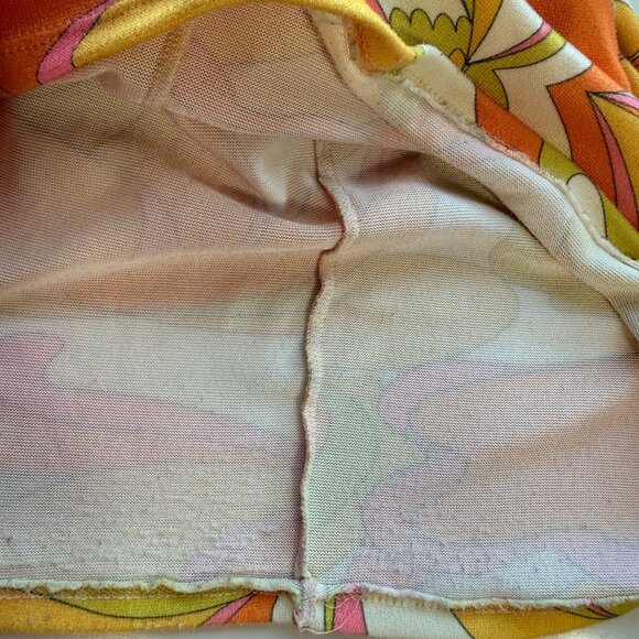 Le Lis Dress Womens Yellow Pink Orange Sleeveless Mid Length Swirl Print Lined - Picture 5 of 7